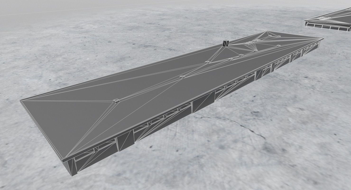 LIMC Hangars2 Low-poly 3D model_9