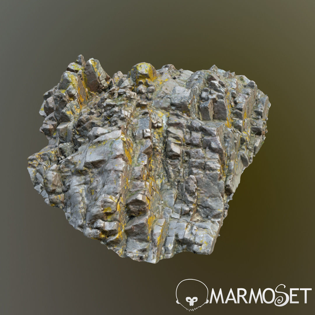 3d scanned rock cliff P2 3D model_6