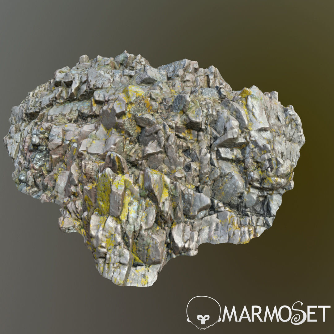 3d scanned rock cliff P2 3D model_4
