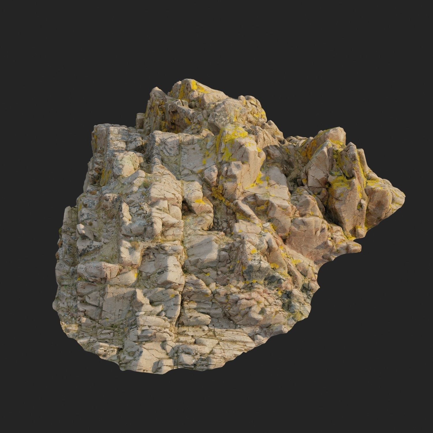 3d scanned rock cliff P2 3D model_1