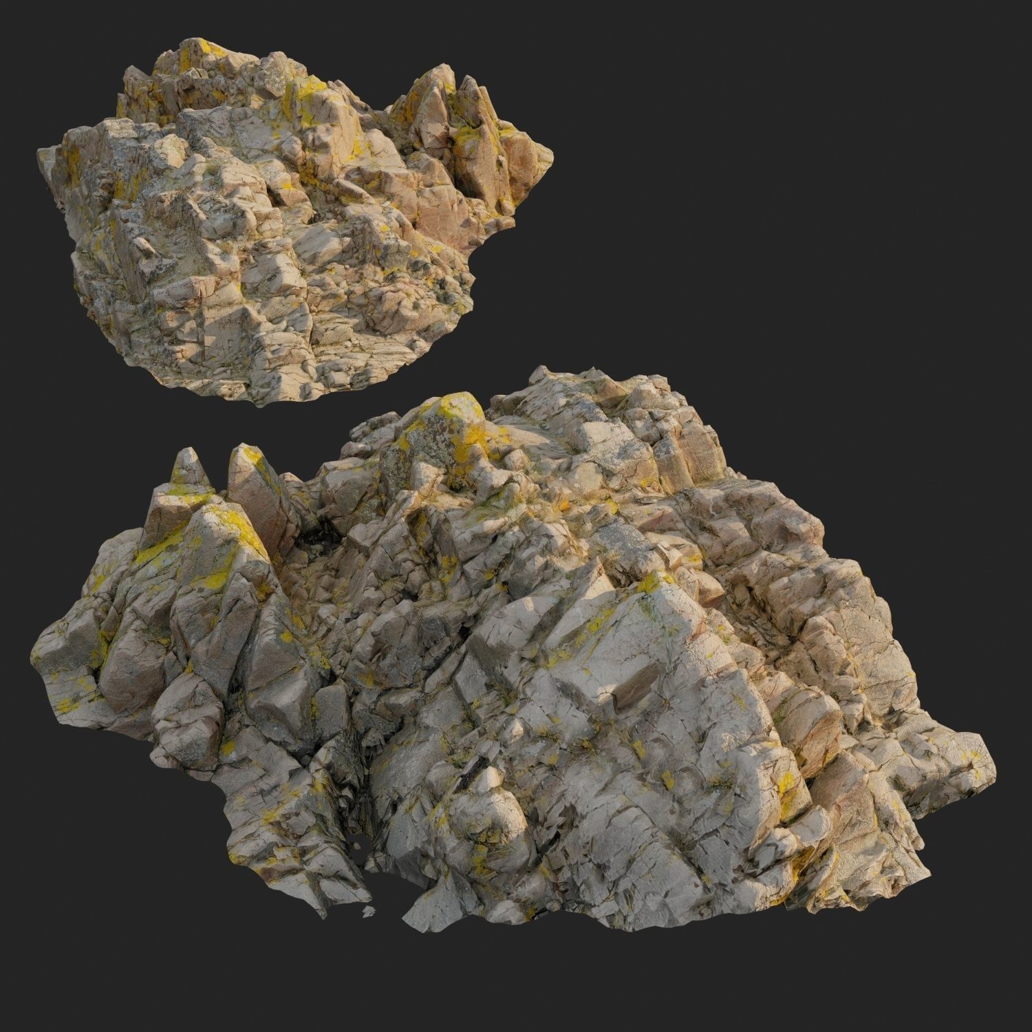 3d scanned rock cliff P2 3D model_7