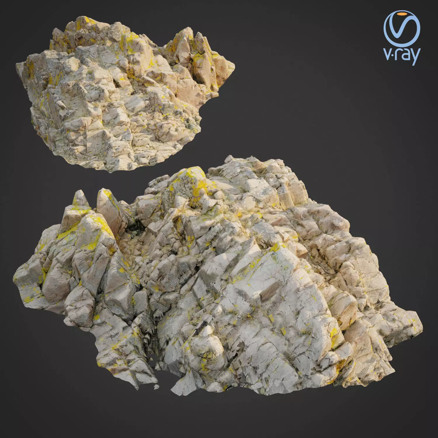 3d scanned rock cliff P2 3D model_0