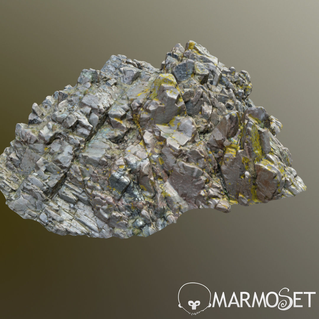 3d scanned rock cliff P2 3D model_5
