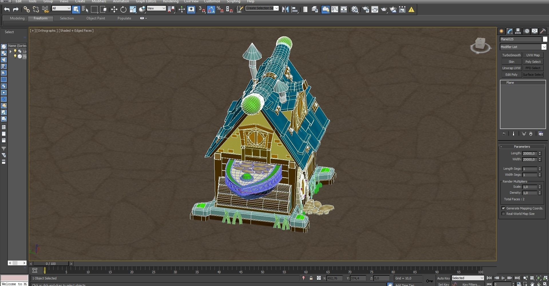 Cartoon lodge Free low-poly 3D model_13