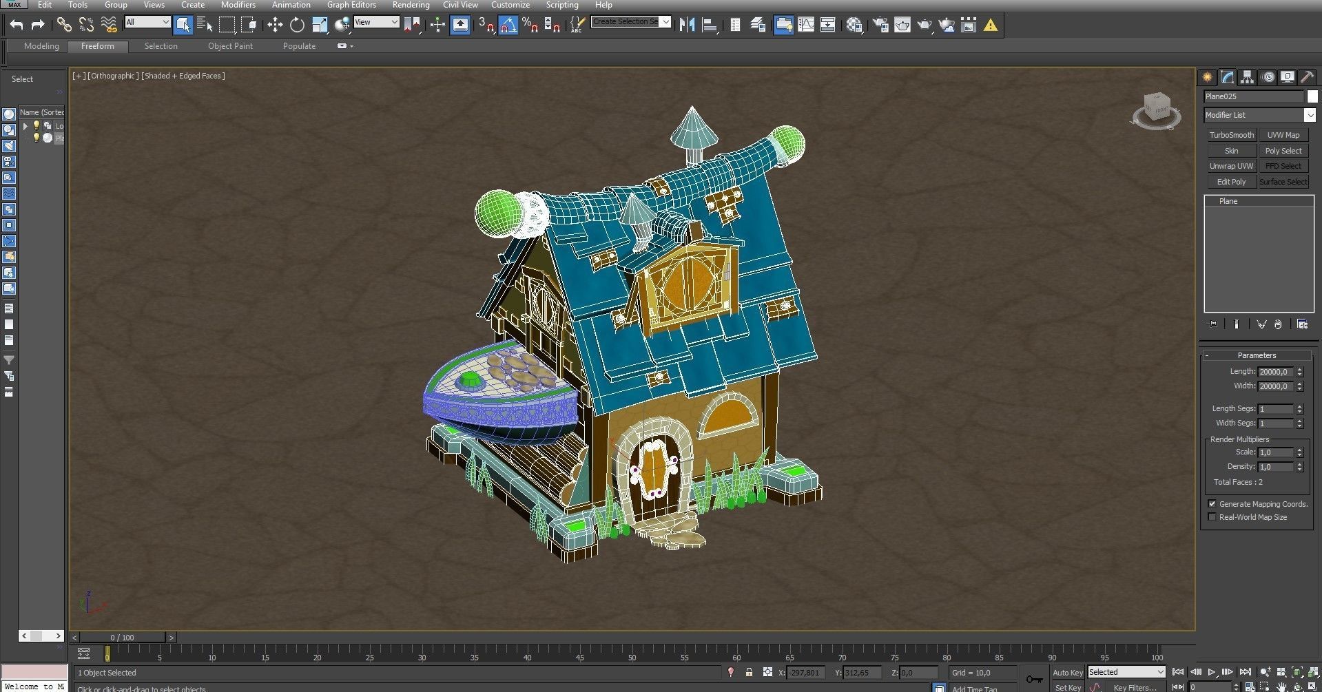 Cartoon lodge Free low-poly 3D model_12