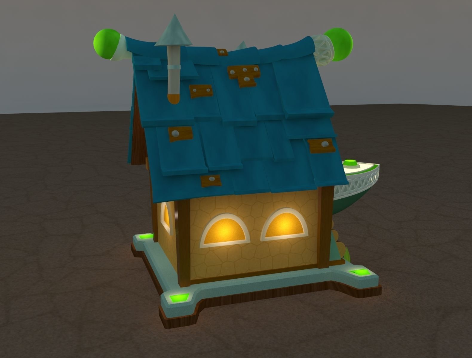 Cartoon lodge Free low-poly 3D model_6