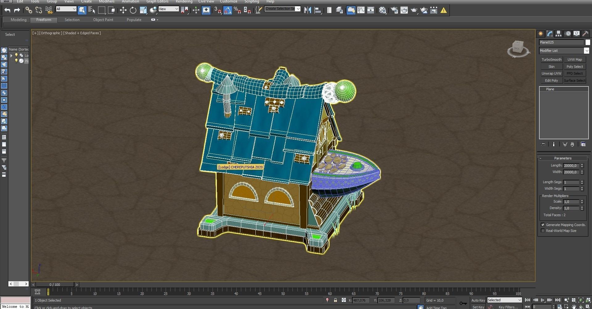 Cartoon lodge Free low-poly 3D model_14