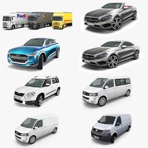10 - City cars models 3D model Low-poly 3D model