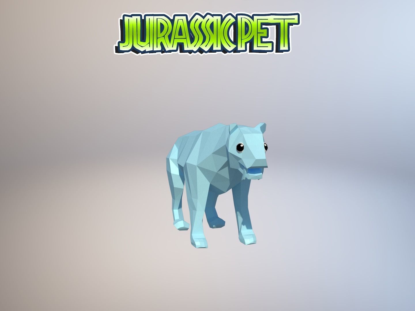 Saber toothed tiger Low-poly 3D model_26