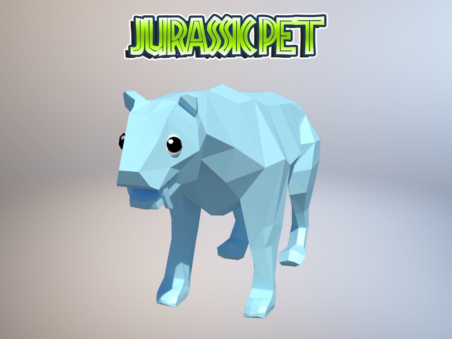 Saber toothed tiger Low-poly 3D model_2