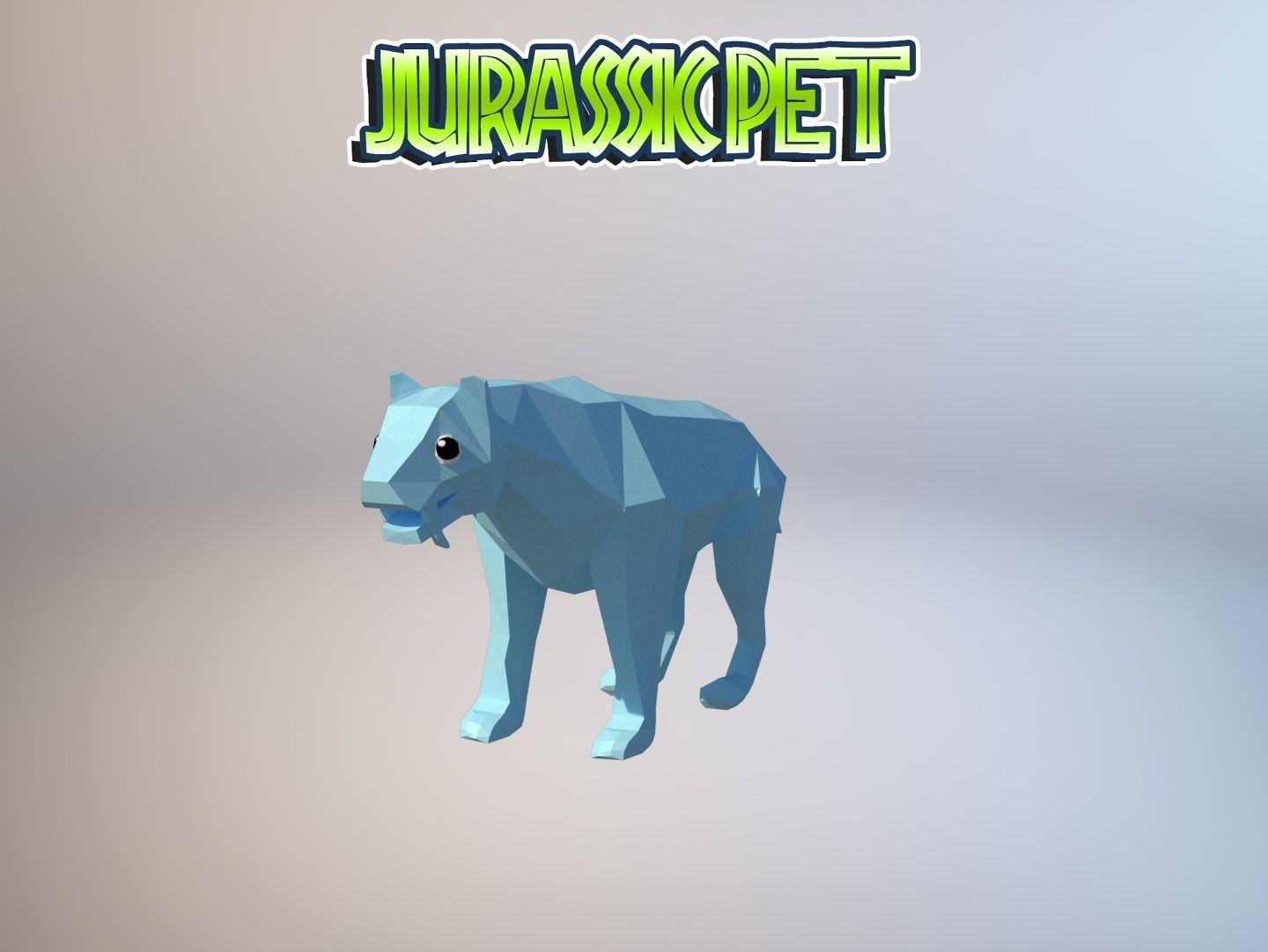 Saber toothed tiger Low-poly 3D model_30
