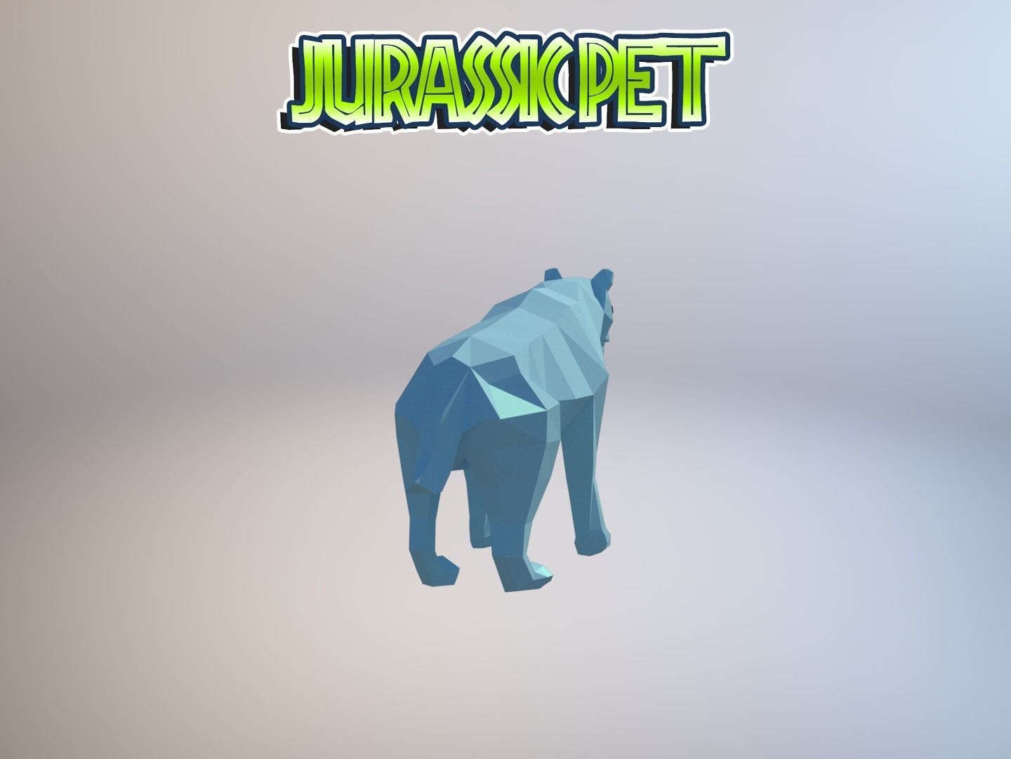 Saber toothed tiger Low-poly 3D model_14