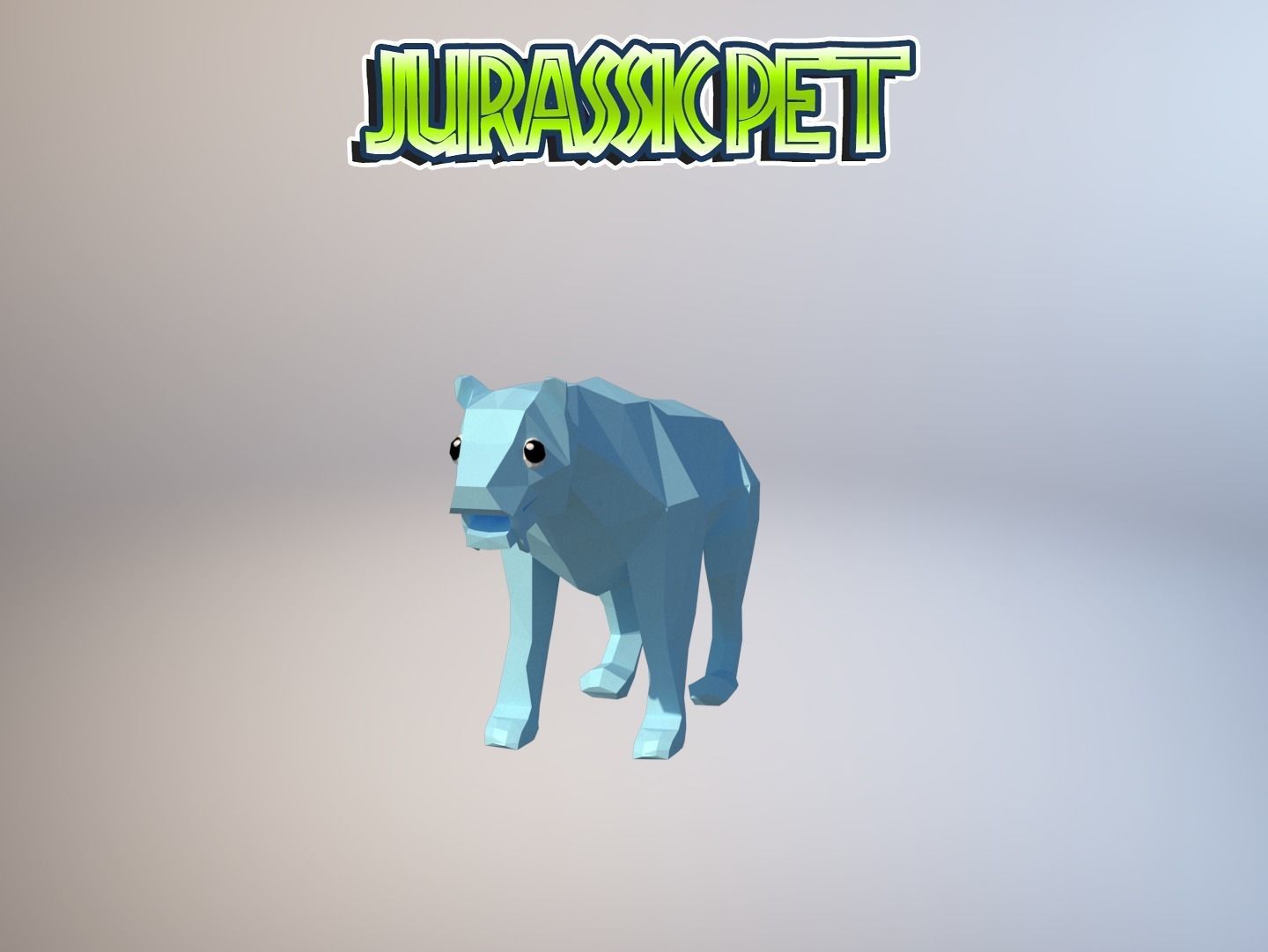 Saber toothed tiger Low-poly 3D model_29