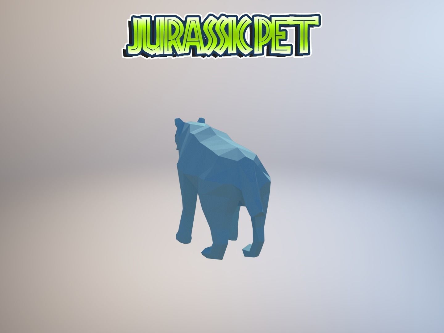 Saber toothed tiger Low-poly 3D model_11