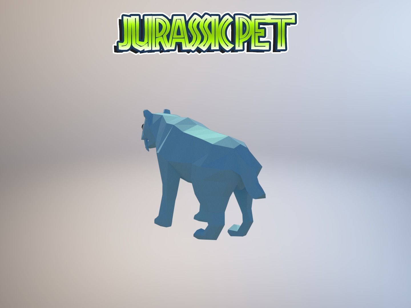 Saber toothed tiger Low-poly 3D model_10