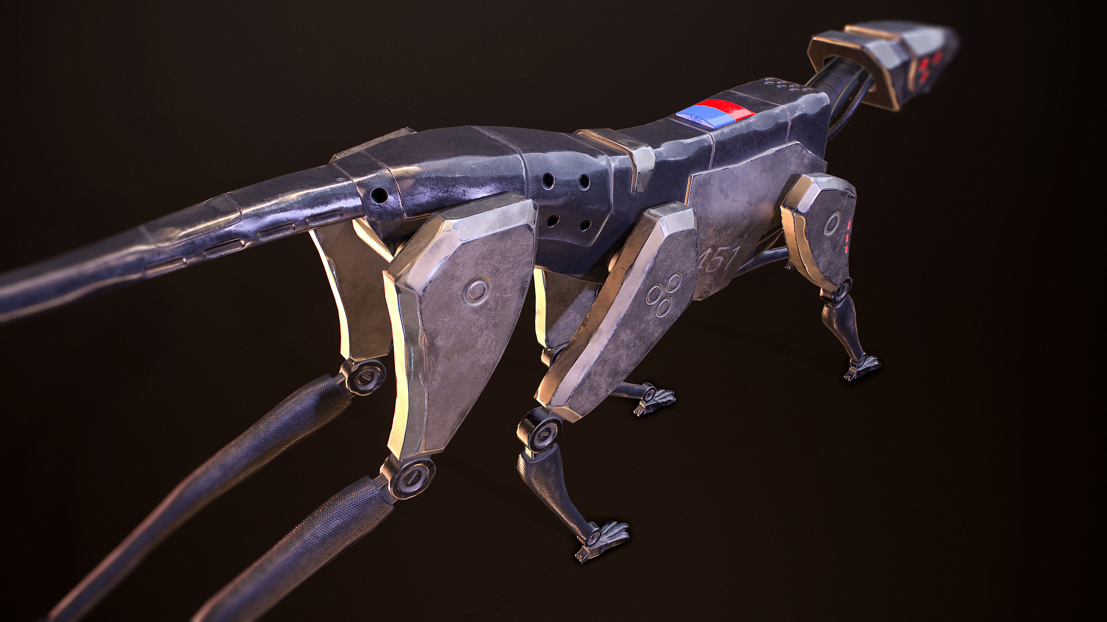 Fahrenheit 451 Dog Low-poly 3D model_4