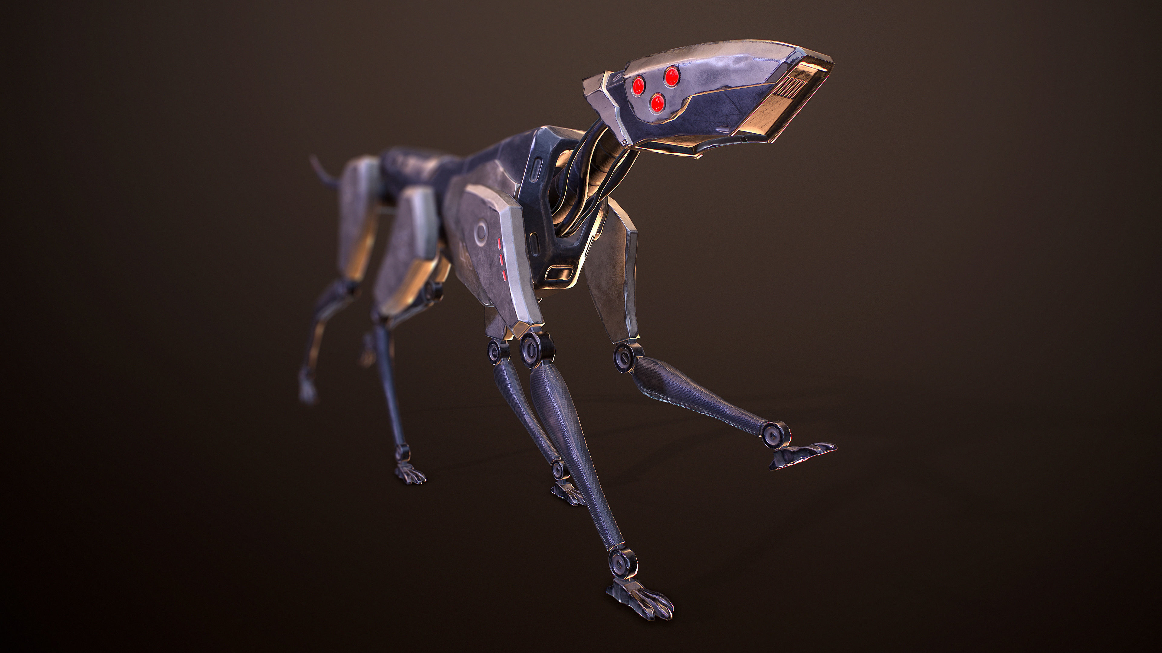 Fahrenheit 451 Dog Low-poly 3D model_1