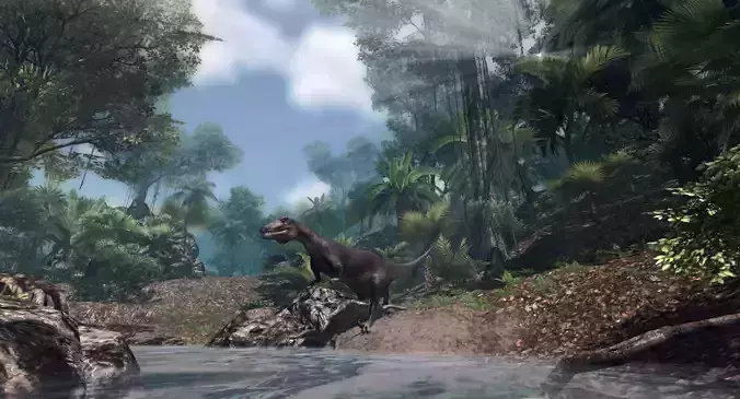 Deinonychus Jurassic Dinosaur Low-poly 3D model