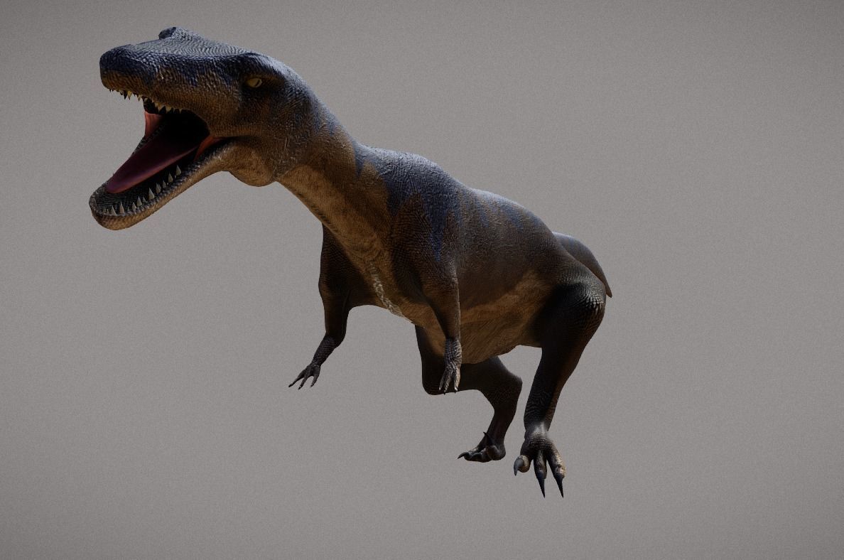 Deinonychus Jurassic Dinosaur Low-poly 3D model_2