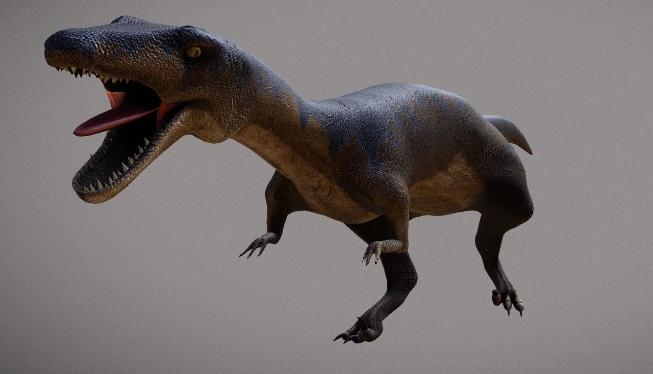 Deinonychus Jurassic Dinosaur Low-poly 3D model_3