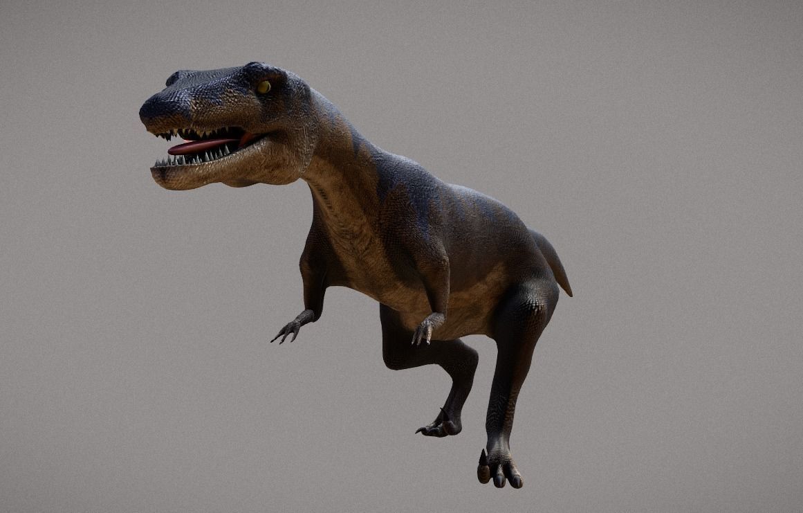 Deinonychus Jurassic Dinosaur Low-poly 3D model_1