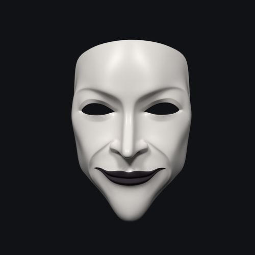 Anonymous Mask - Woman Low-poly 3D model