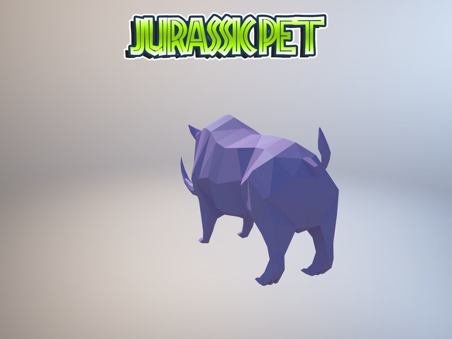 Woolly rhinoceros Low-poly 3D model_17