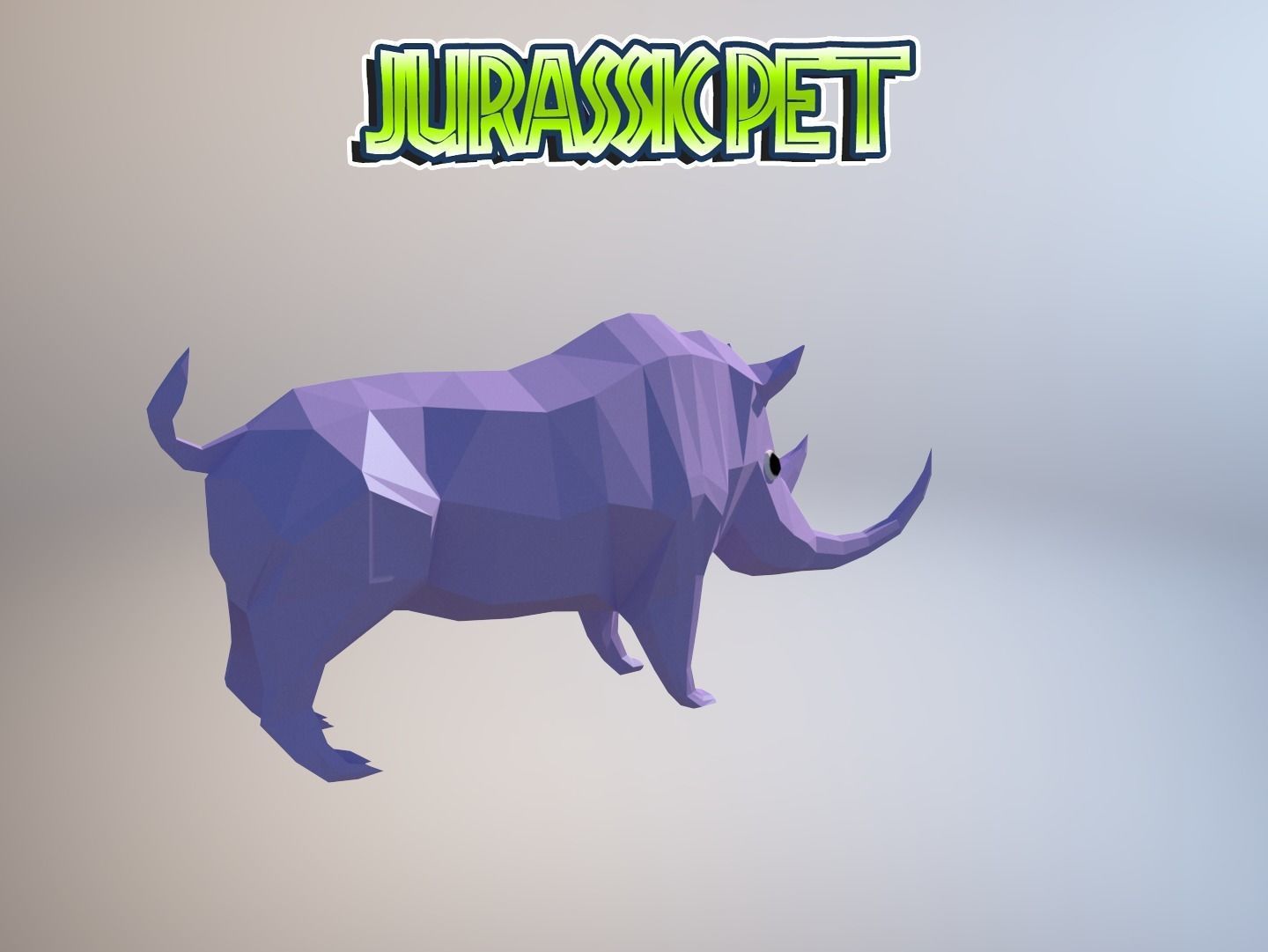 Woolly rhinoceros Low-poly 3D model_25
