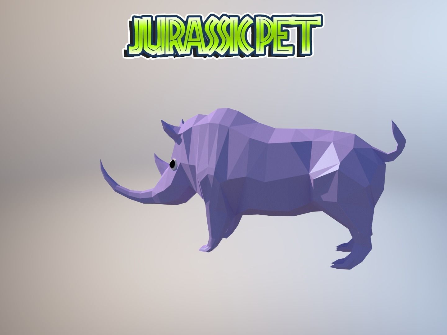Woolly rhinoceros Low-poly 3D model_13