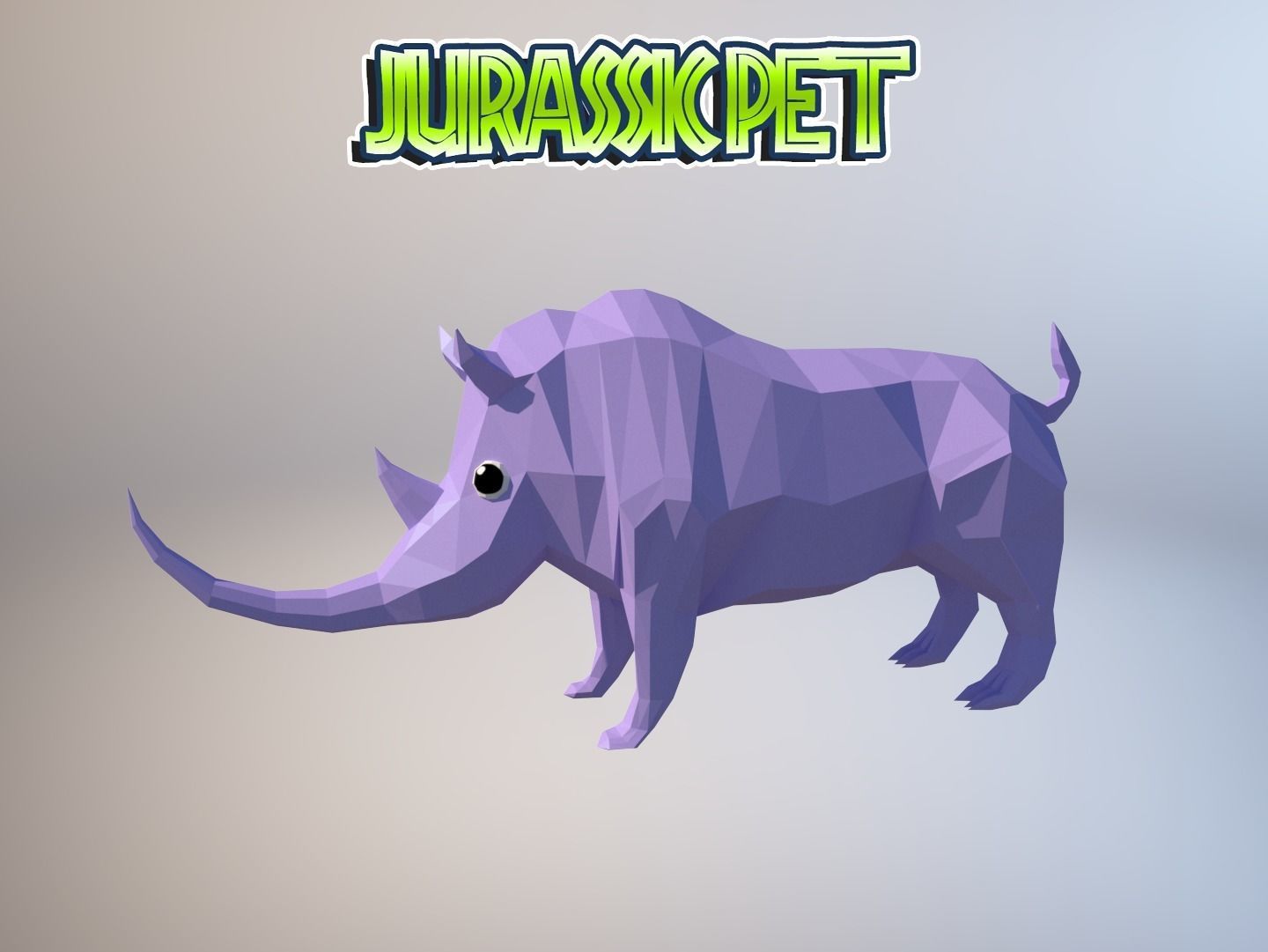 Woolly rhinoceros Low-poly 3D model_10