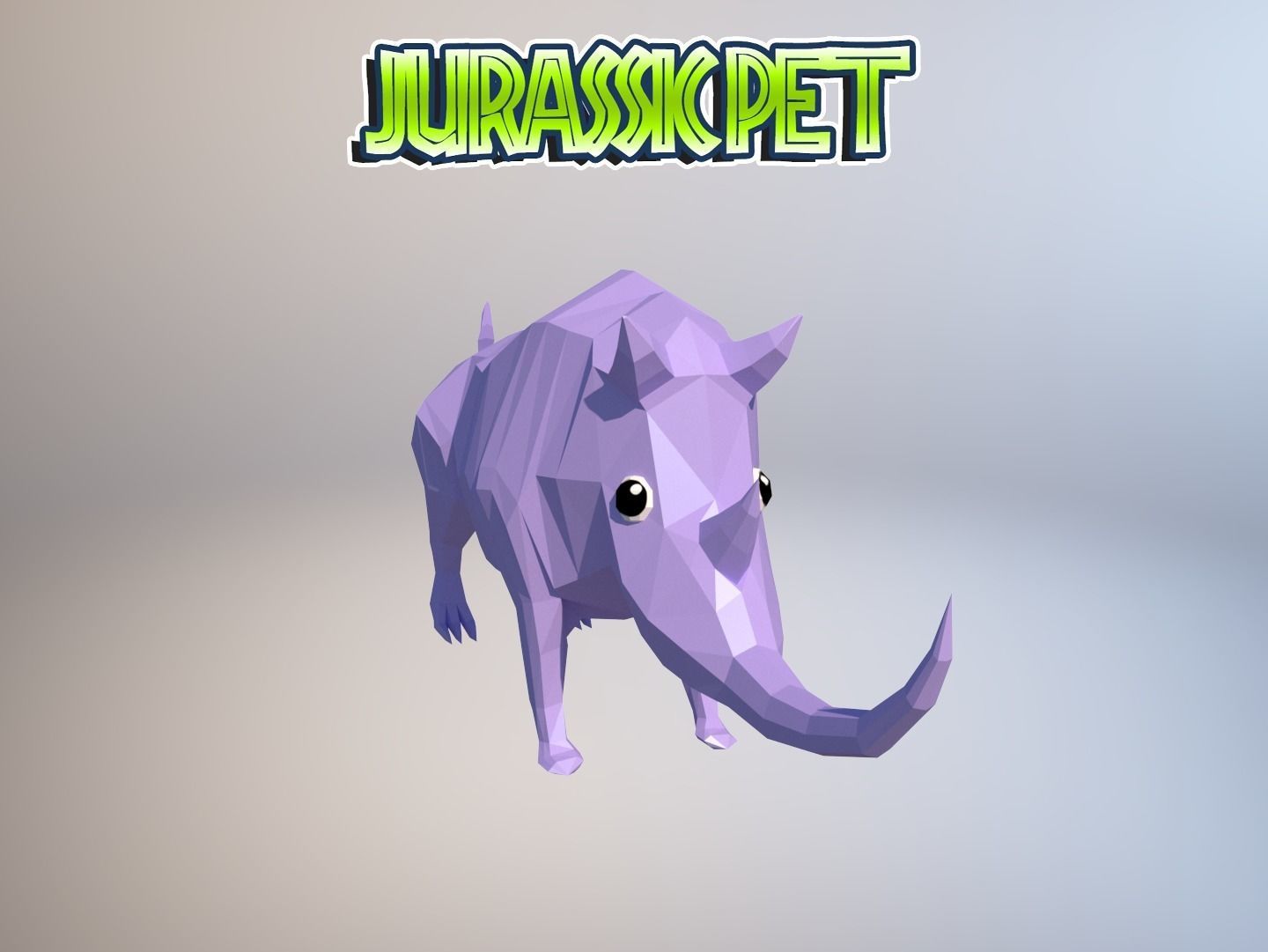 Woolly rhinoceros Low-poly 3D model_33