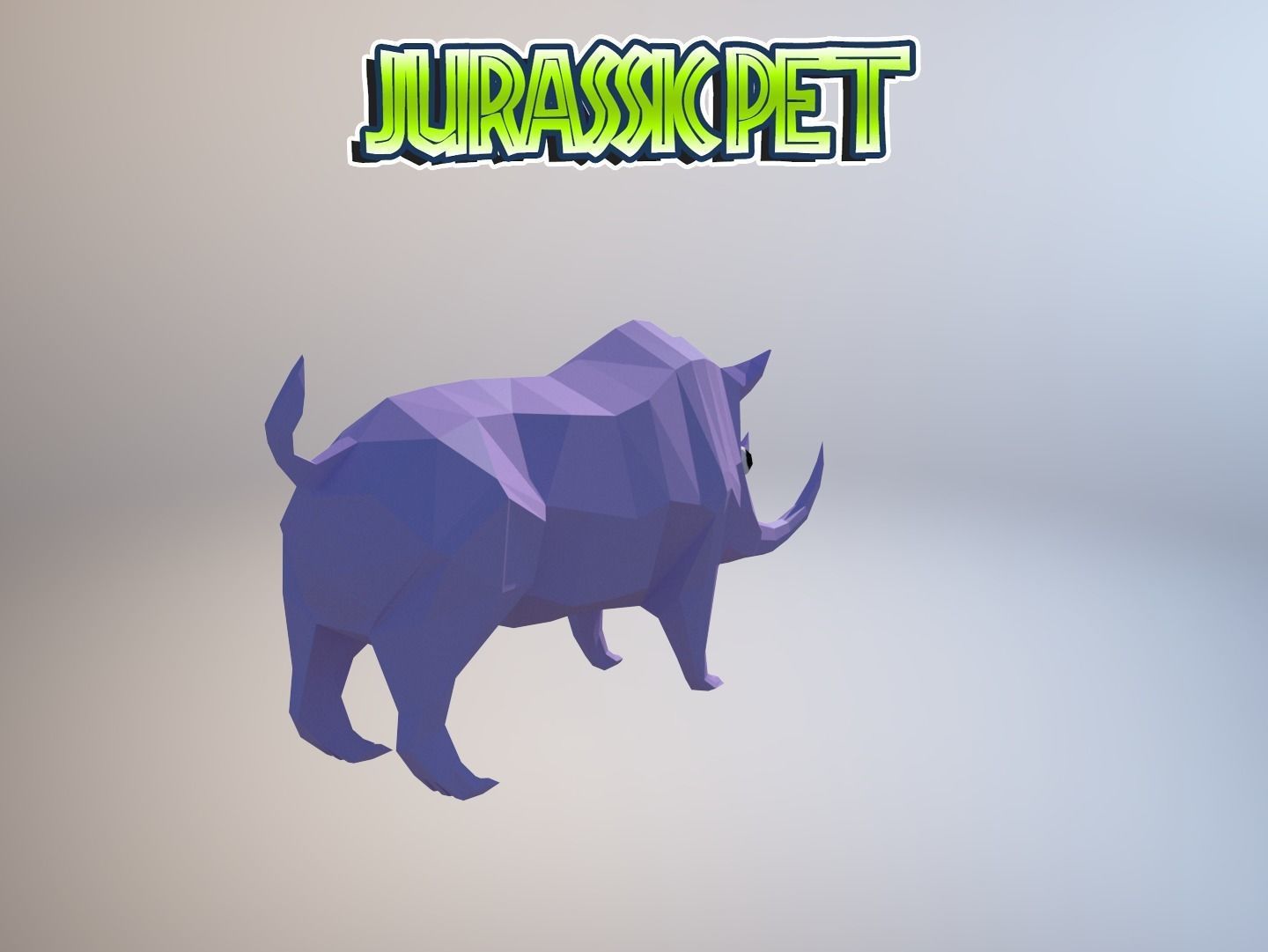 Woolly rhinoceros Low-poly 3D model_23