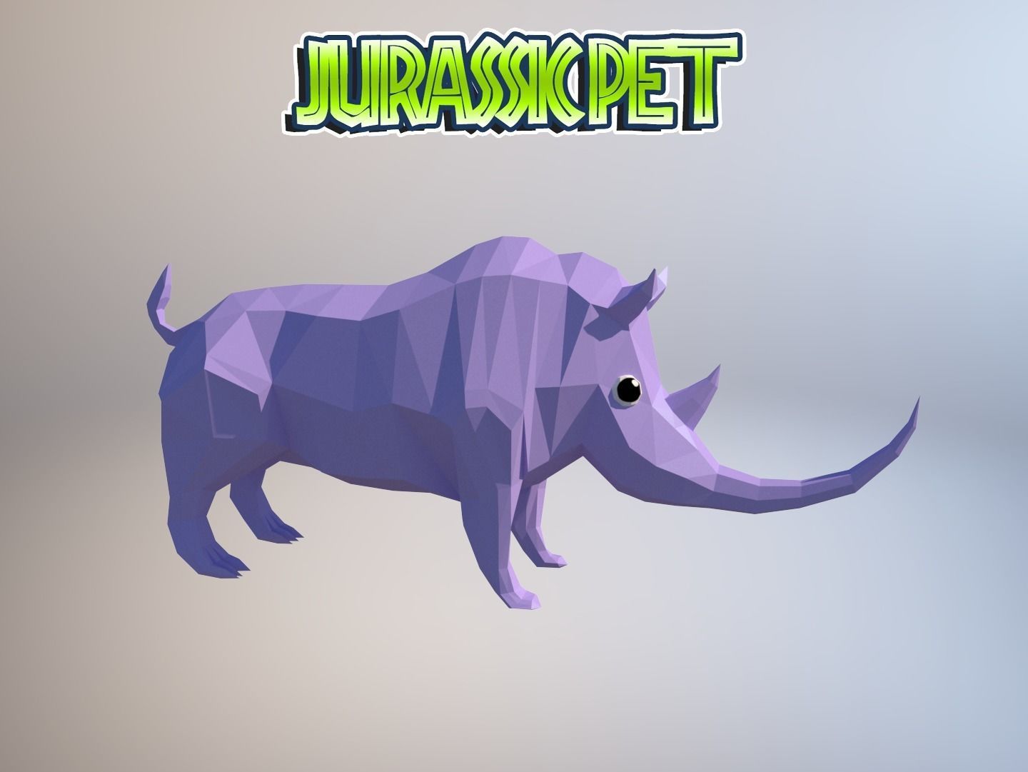 Woolly rhinoceros Low-poly 3D model_29