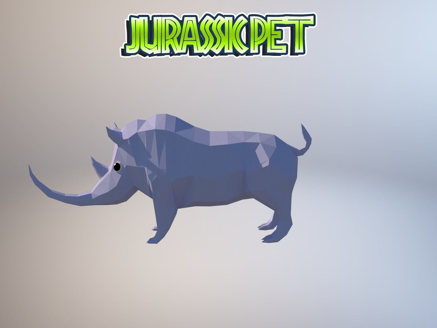 Woolly rhinoceros Low-poly 3D model_34