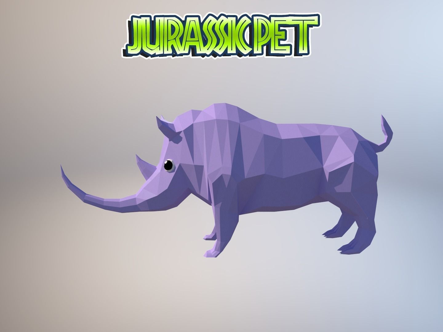 Woolly rhinoceros Low-poly 3D model_11