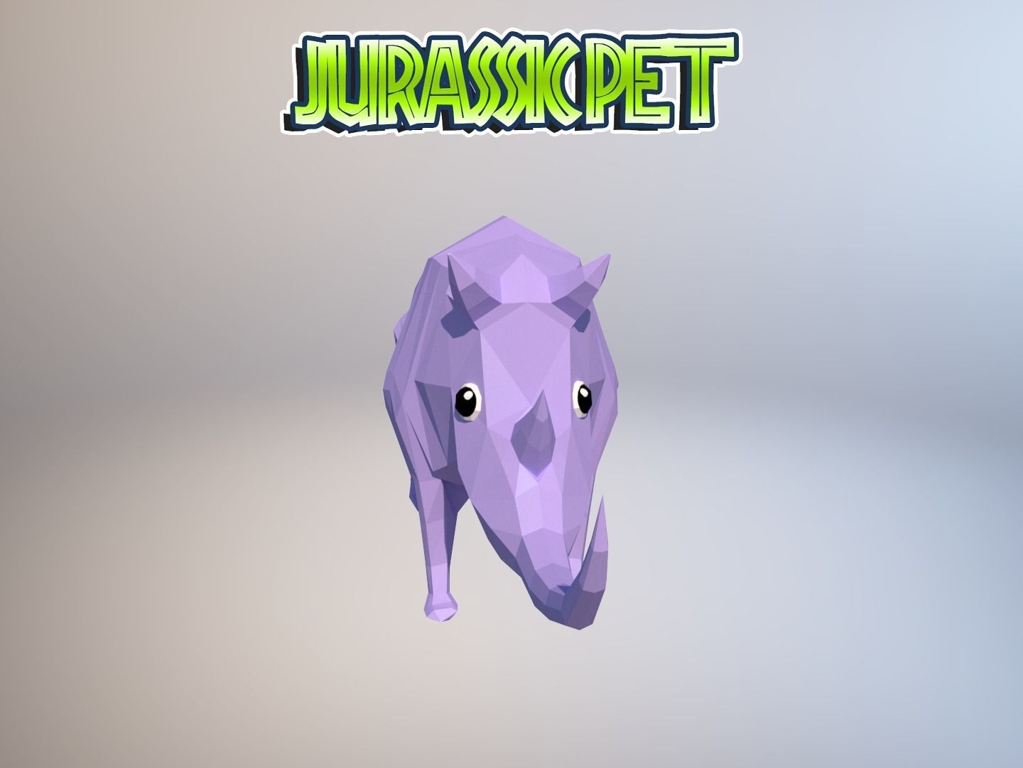 Woolly rhinoceros Low-poly 3D model_4