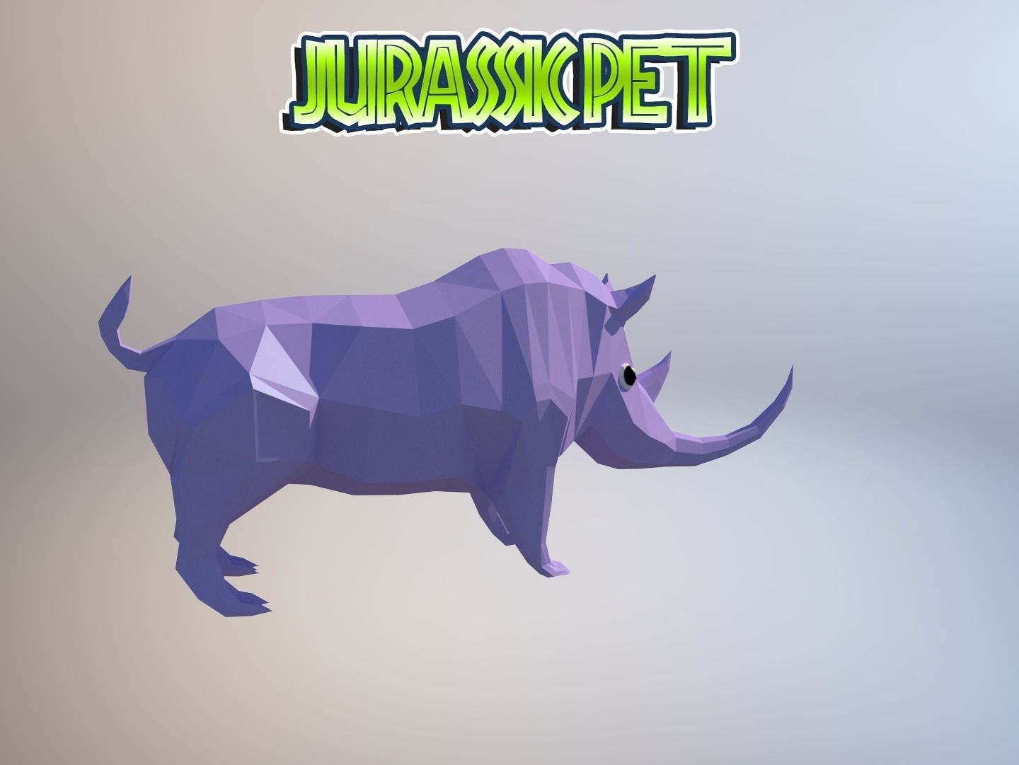 Woolly rhinoceros Low-poly 3D model_26