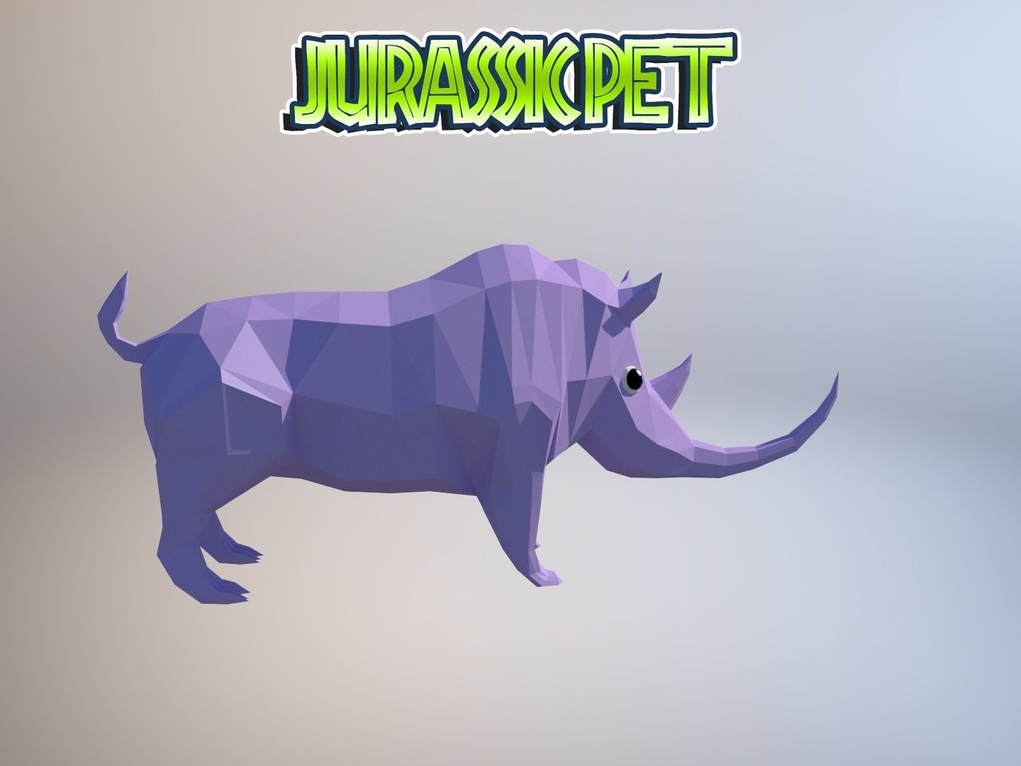 Woolly rhinoceros Low-poly 3D model_27