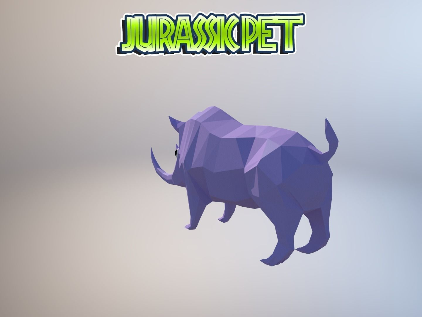 Woolly rhinoceros Low-poly 3D model_16