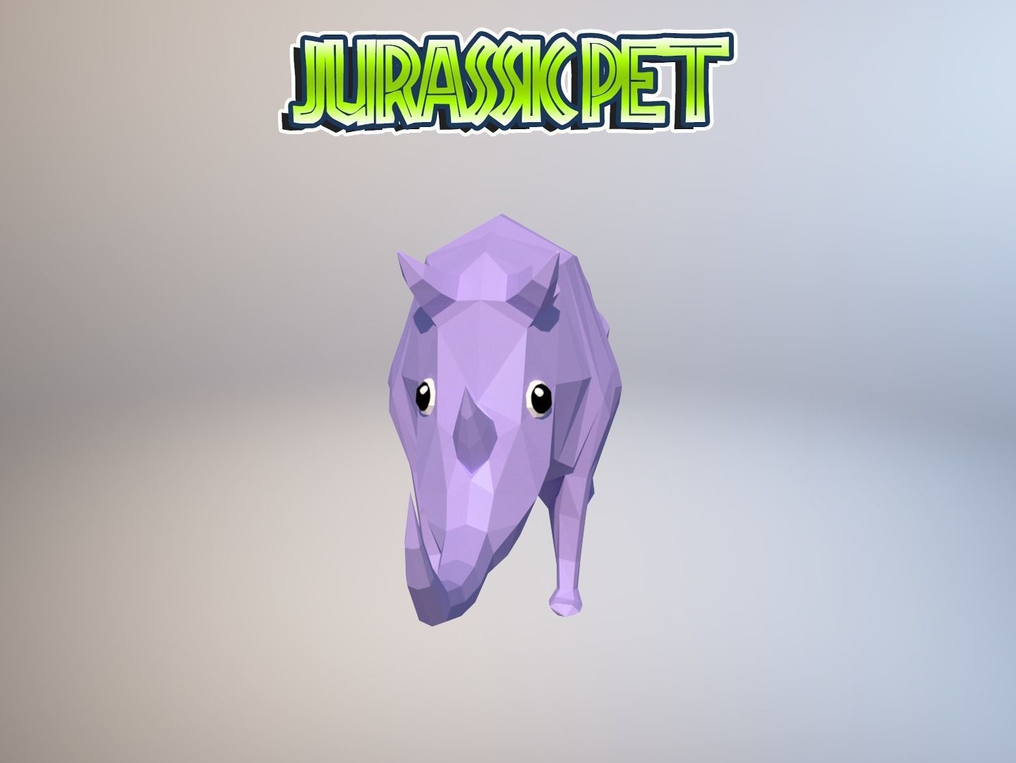 Woolly rhinoceros Low-poly 3D model_5