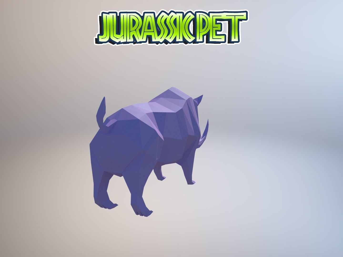 Woolly rhinoceros Low-poly 3D model_22