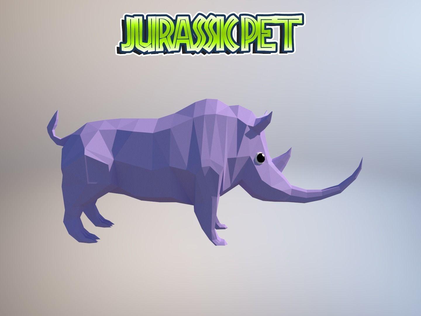 Woolly rhinoceros Low-poly 3D model_28
