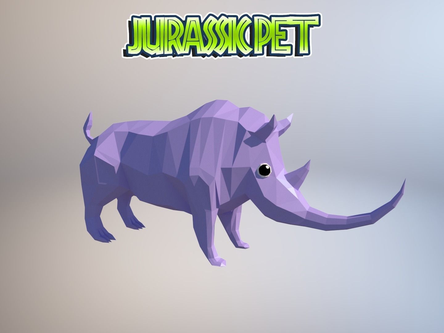 Woolly rhinoceros Low-poly 3D model_30