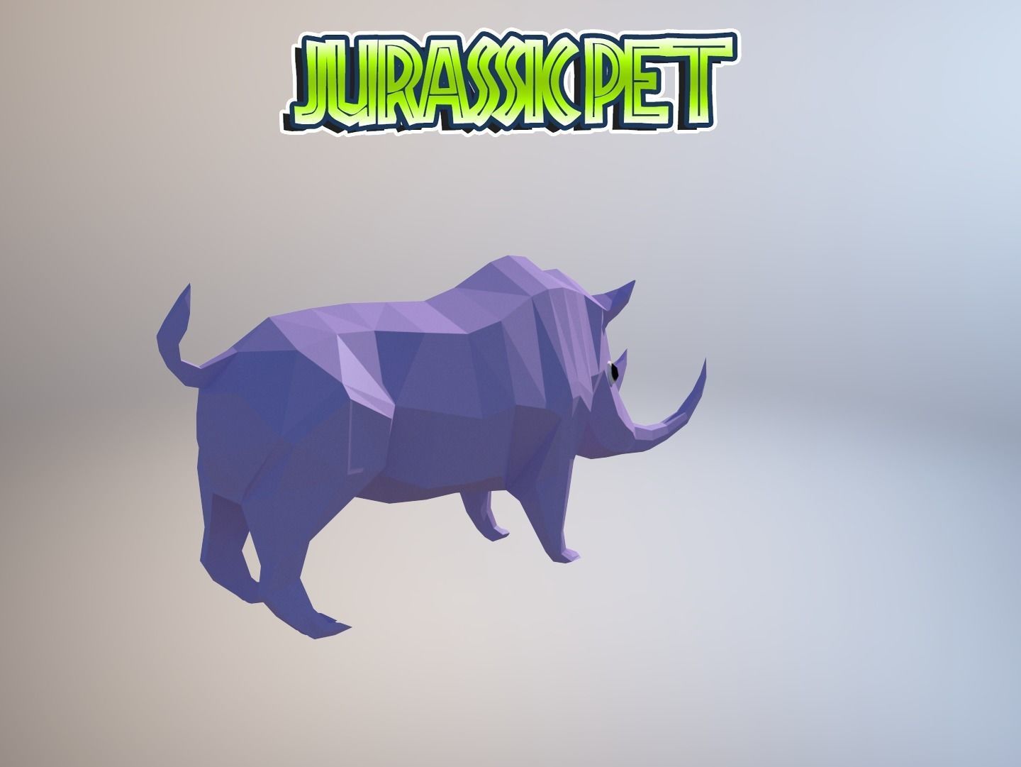 Woolly rhinoceros Low-poly 3D model_24