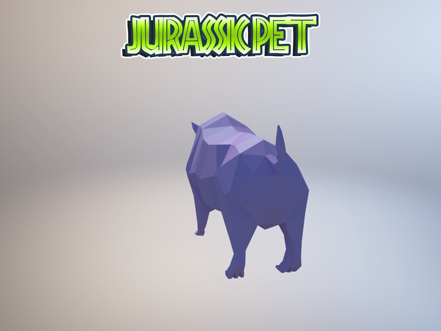 Woolly rhinoceros Low-poly 3D model_18