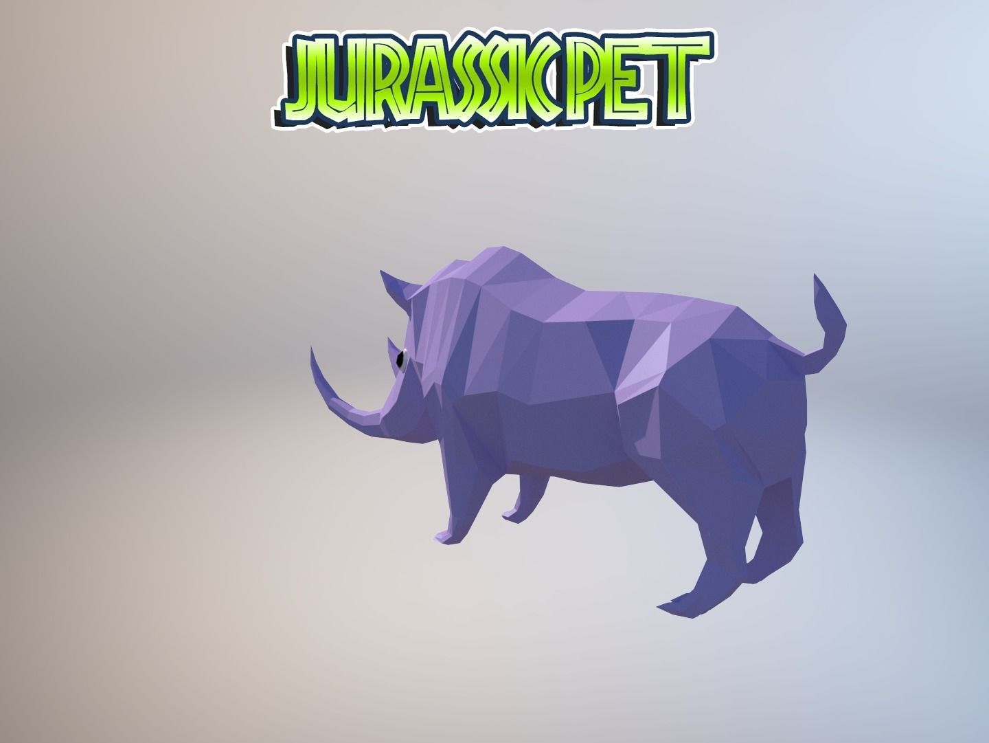 Woolly rhinoceros Low-poly 3D model_15