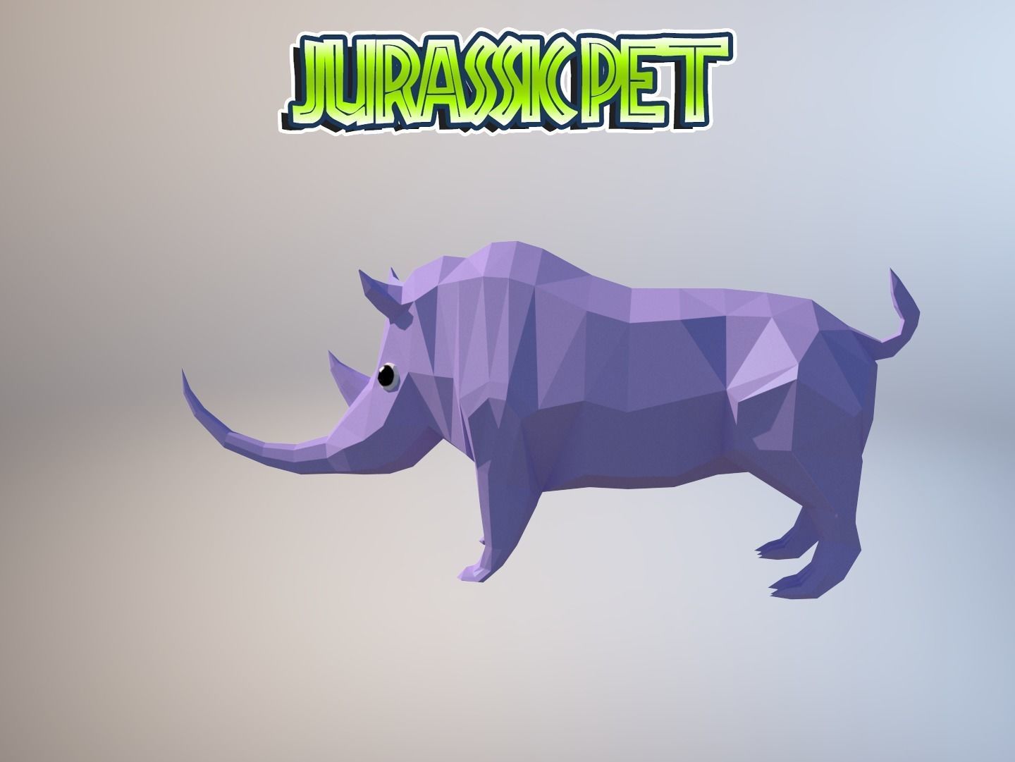 Woolly rhinoceros Low-poly 3D model_12