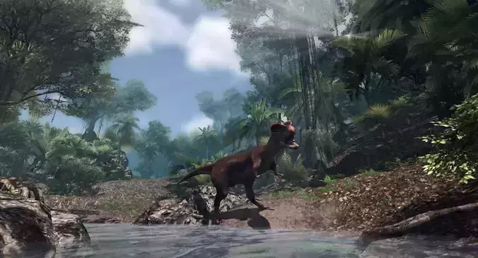 Dilophosaurus Jurassic Dinosaur Low-poly 3D model