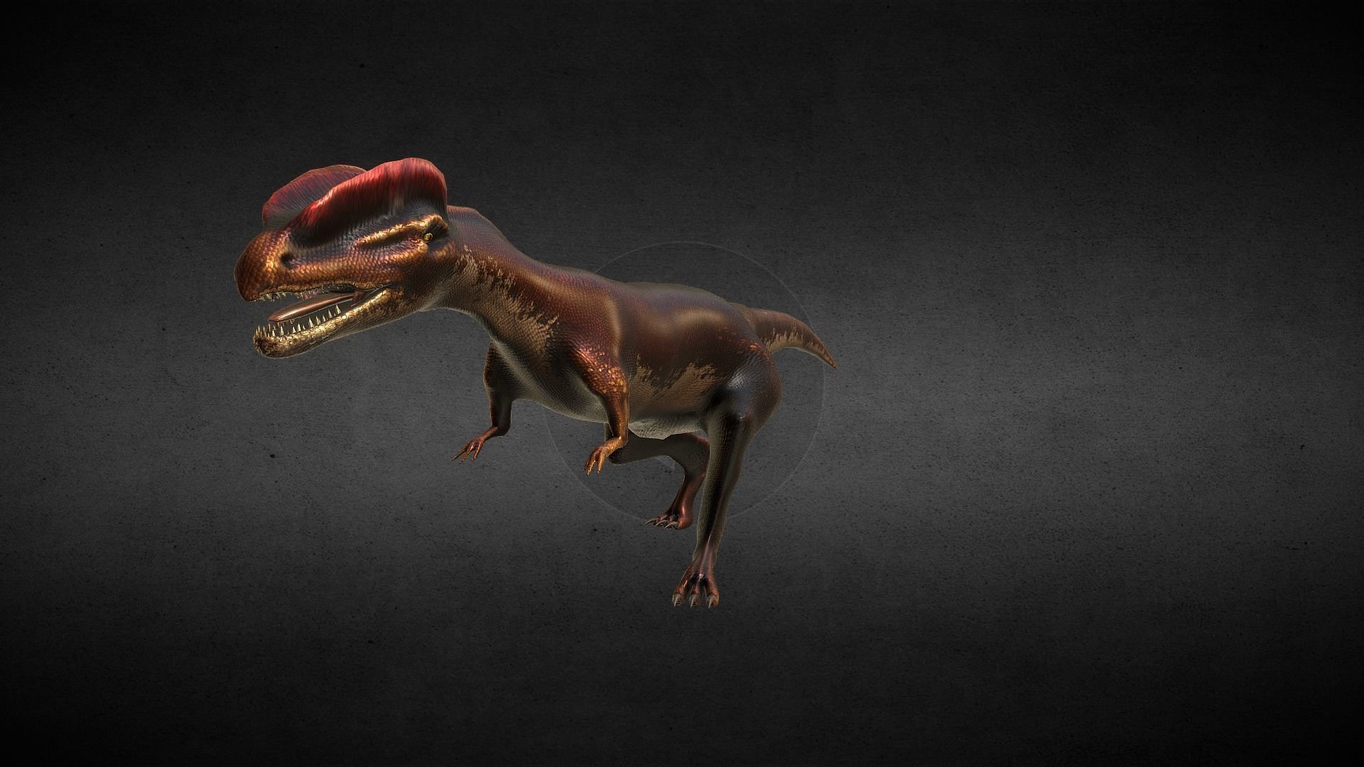 Dilophosaurus Jurassic Dinosaur Low-poly 3D model_1