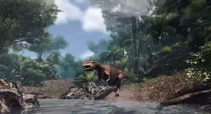 Gigantosaurus Jurassic Dinosaur Low-poly 3D model